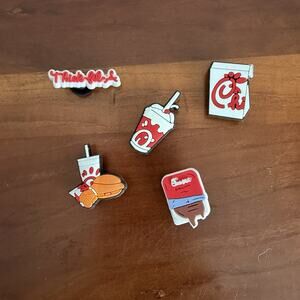 Set of 5 Chick fil a Shoe Charms "Jibbitz" for Croc Style Shoes Girly Foodie